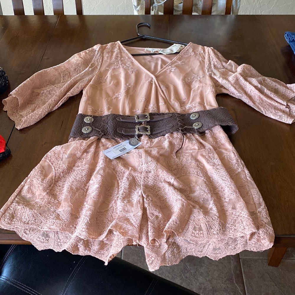 Entro lace wrap style romper size large NWT belt sold separate